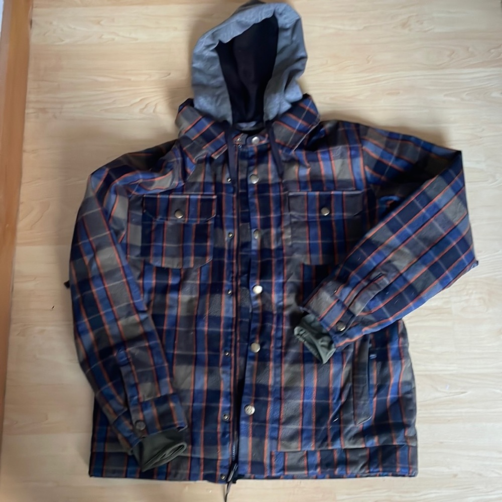 Burton plaid flannel coat Medium